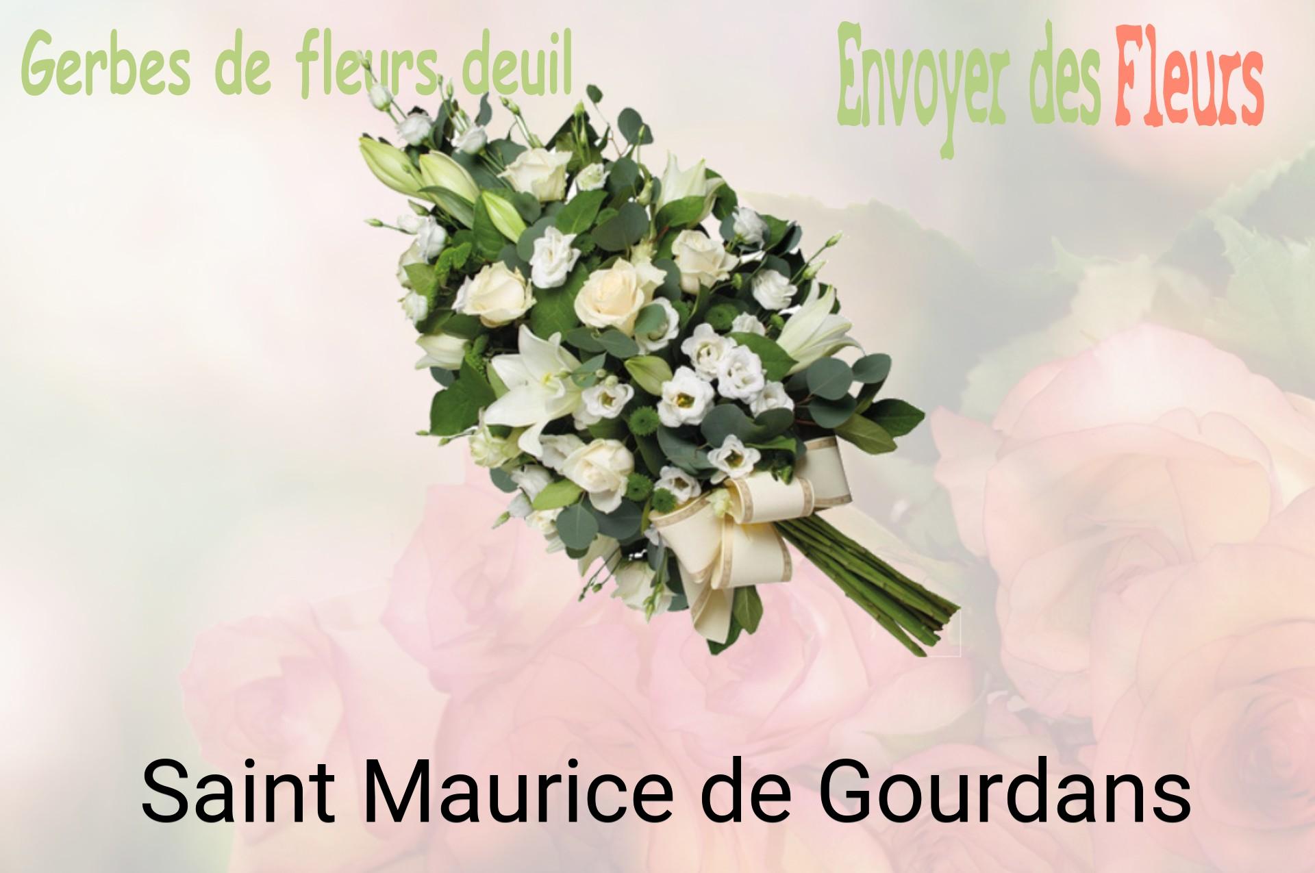 Gerbe de fleurs de deuil livrée à Saint-Maurice-de-Gourdans